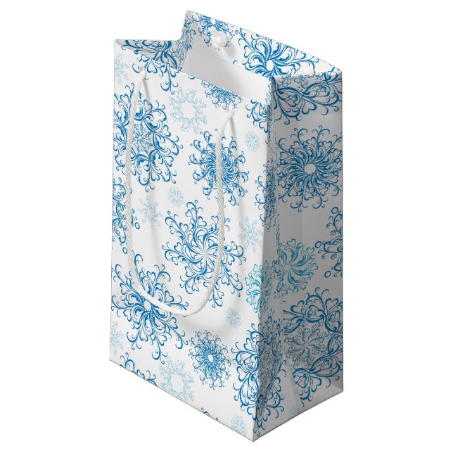 Sac cadeau de vacances-flocons de neige (Devant Angle)