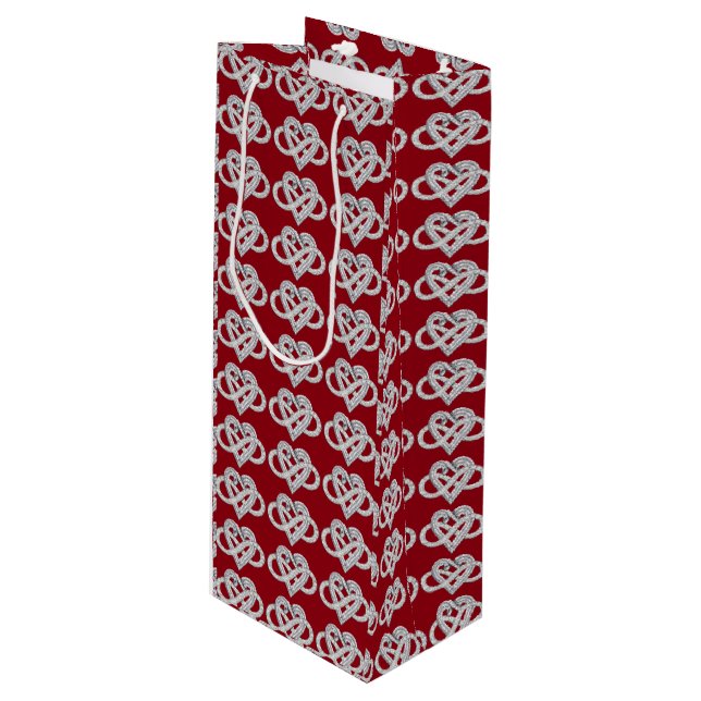 Sac cadeau de vin de coeur infinity (Devant Angle)