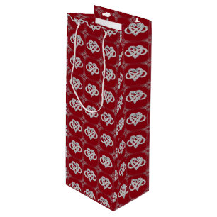 Sac cadeau de vin de coeur infinity