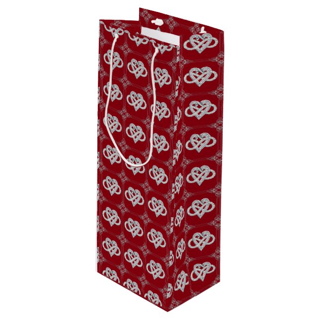 Sac cadeau de vin de coeur infinity (Devant Angle)