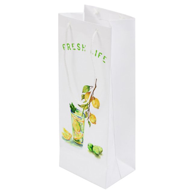Sac Cadeau de Vin de Fête Boisson Citronnée Rafraî (Dos Angle)