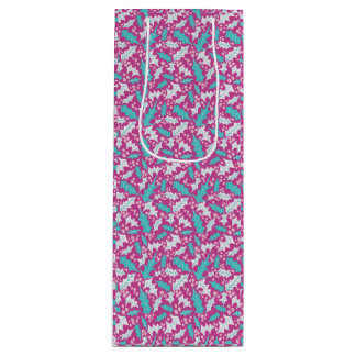 Sac cadeau de vin Magenta Holly