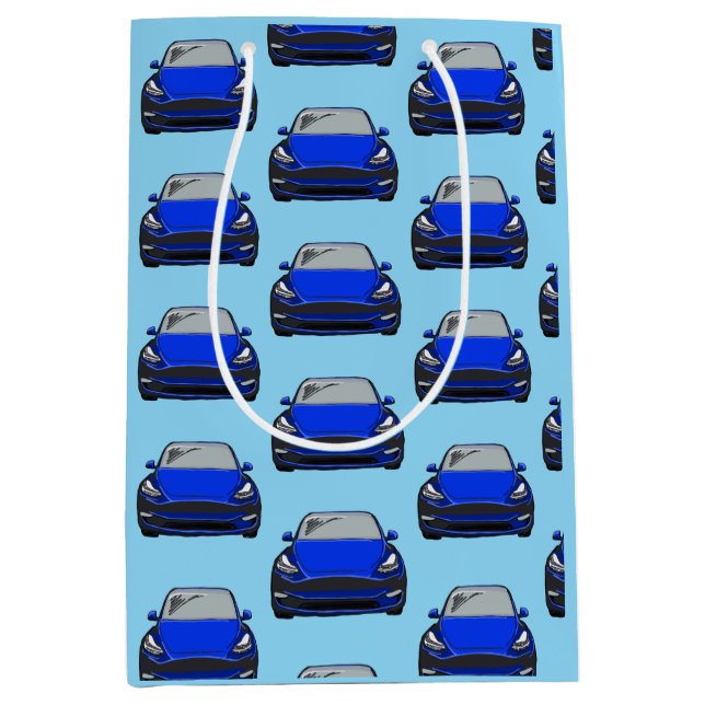 Sac cadeau de voiture VUS bleu électrique (Devant)