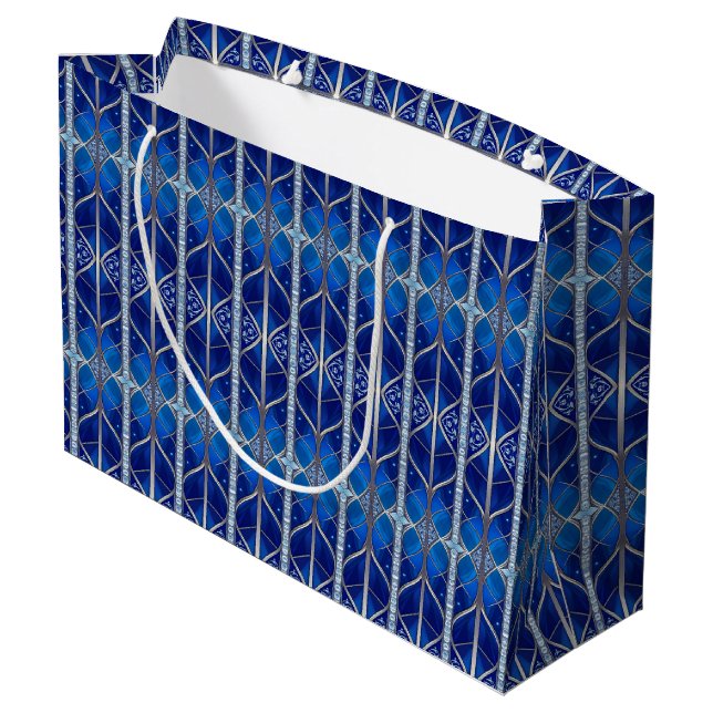 Sac cadeau décoratif bleu (Dos Angle)