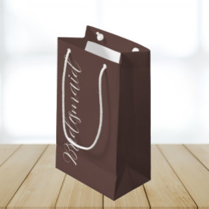 Sac Cadeau Demoiselle D'Honneur Taupe Écriture Sty