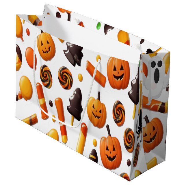 Sac cadeau déplaisant Halloween avec fantômes (Devant Angle)