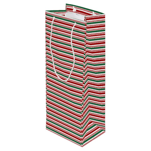Sac cadeau design Red and Green Stripes (Dos Angle)