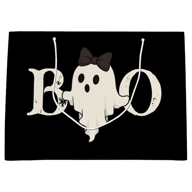Sac cadeau d'Halloween mignonne - Fantôme "Boo" av (Devant)