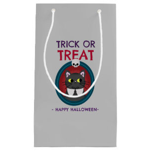 Sac cadeau d'Halloween, Tricoter ou Traiter chat e