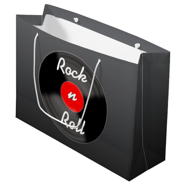 Sac cadeau disque vinyle rétro (Devant Angle)