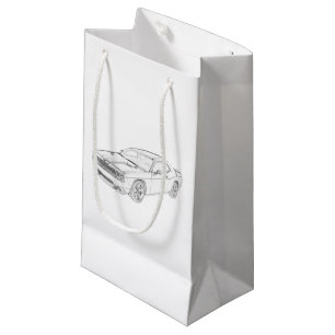 Sac cadeau Dodge Challenger en noir et blanc