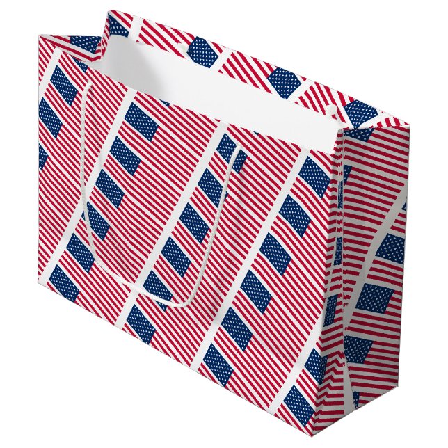 Sac Cadeau Drapeau États-Unis Patriotique (Devant Angle)