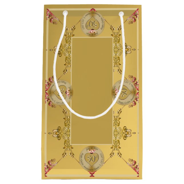 Sac cadeau du 50e ou 1er anniversaire Mariage (Devant)