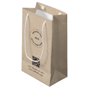 Sac Cadeau Eco Kraft avec Logo Personnalisé et QR