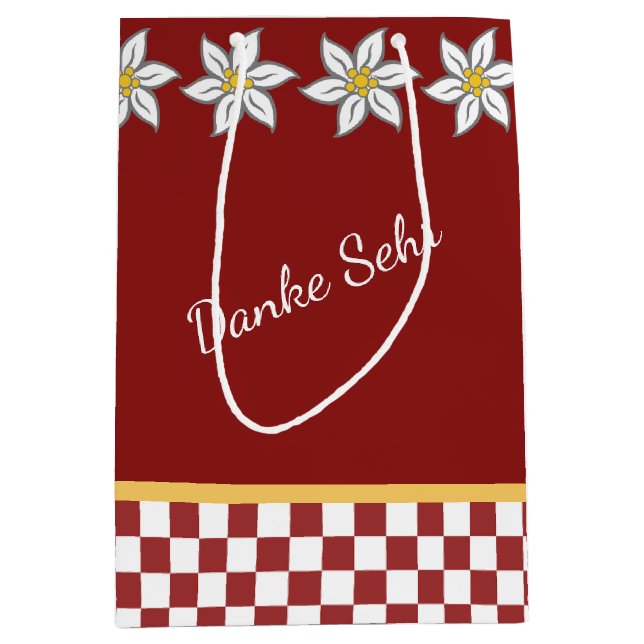 Sac cadeau Edelweiss rouge moyen (Devant)