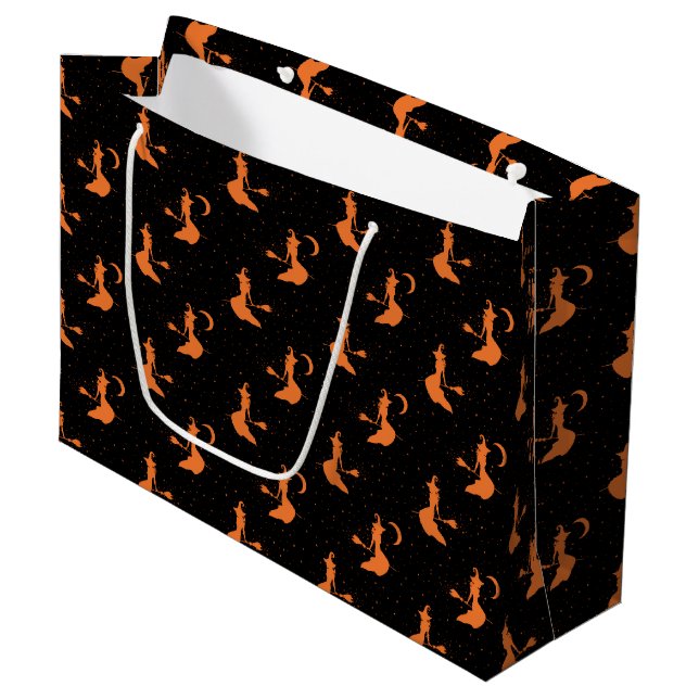 Sac cadeau éffrayant Black & Orange Witch (Devant Angle)