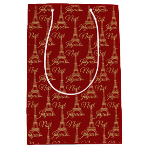 Sac cadeau Eiffel Tower Joyeux Noel Medium