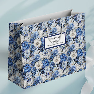 Sac cadeau élégant à fleurs blanc ivoire de Chic N