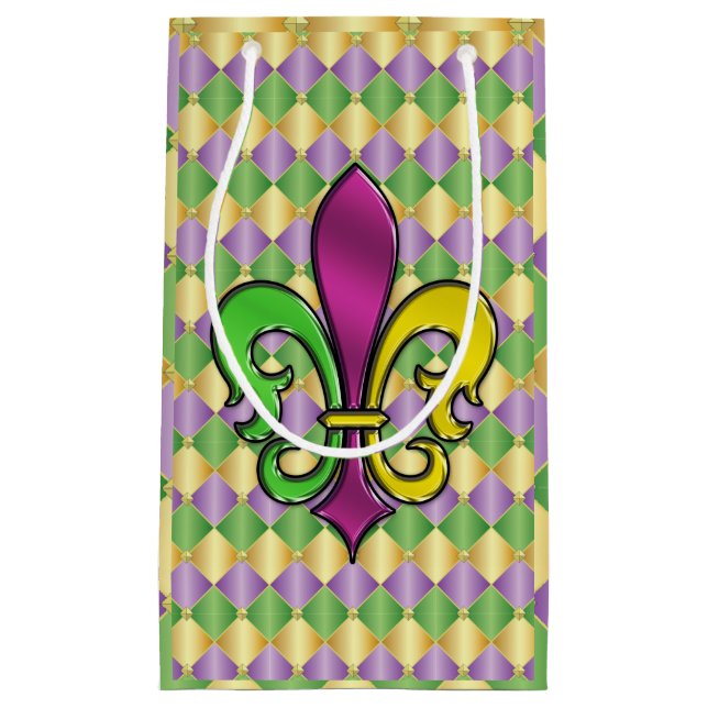 Sac cadeau élégant Fleur De Lis Mardi Gras (Devant)