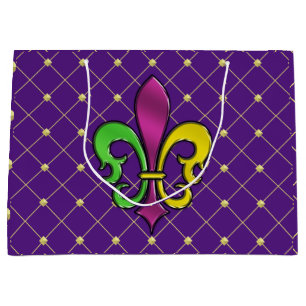Sac cadeau élégant Fleur De Lis pour Mardi Gras