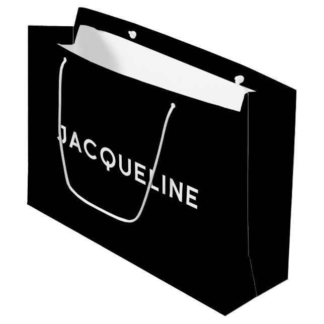 Sac cadeau Elegine en noir et blanc (Devant Angle)