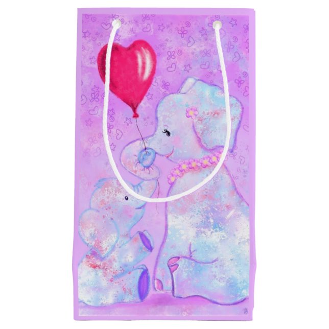 Sac cadeau Elephant Maman et bébé (Devant)