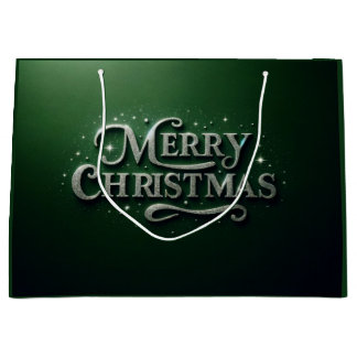 Sac cadeau Emerald Green "Joyeux Noël"