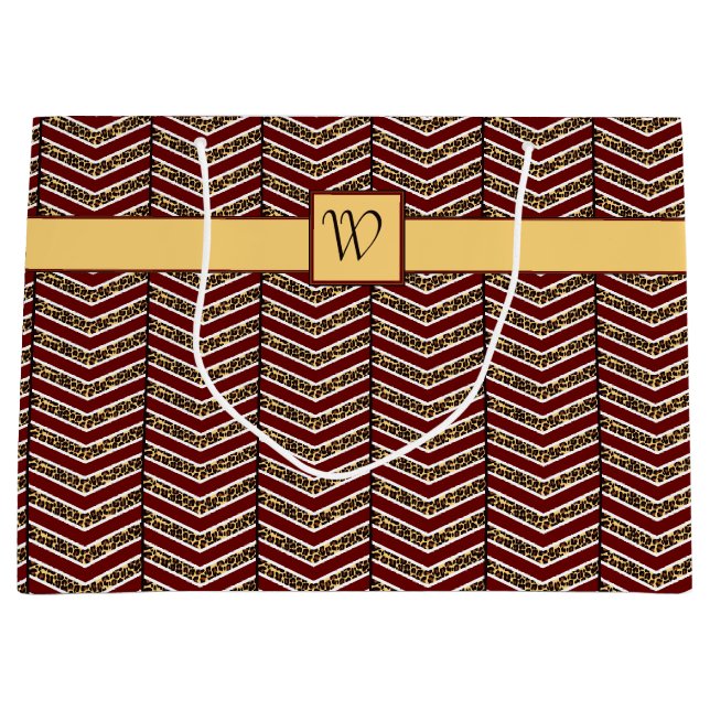 Sac cadeau Empreinte de léopard Chevron (Devant)