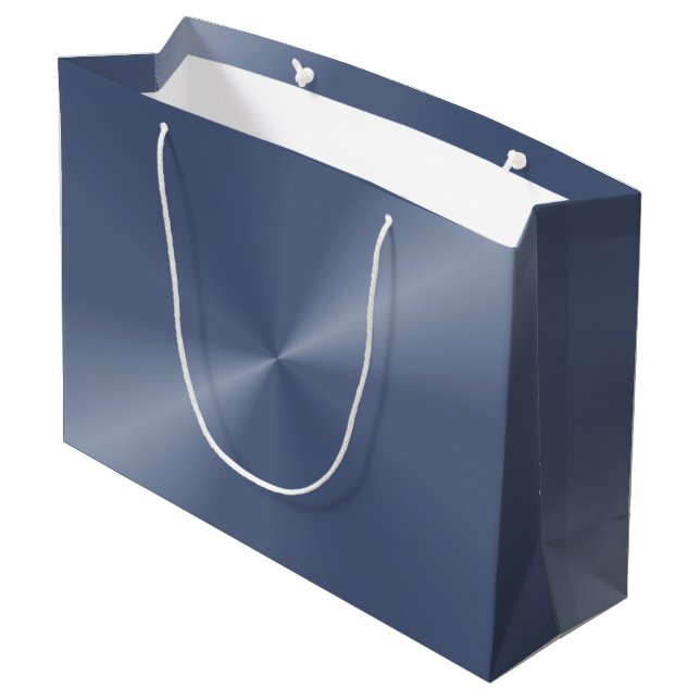 Sac cadeau en métal bleu (Dos Angle)