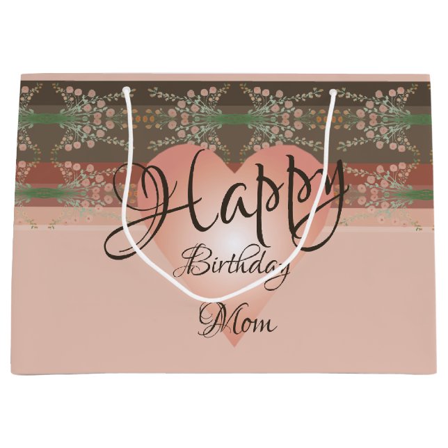 Sac cadeau en papier floral design (Devant)