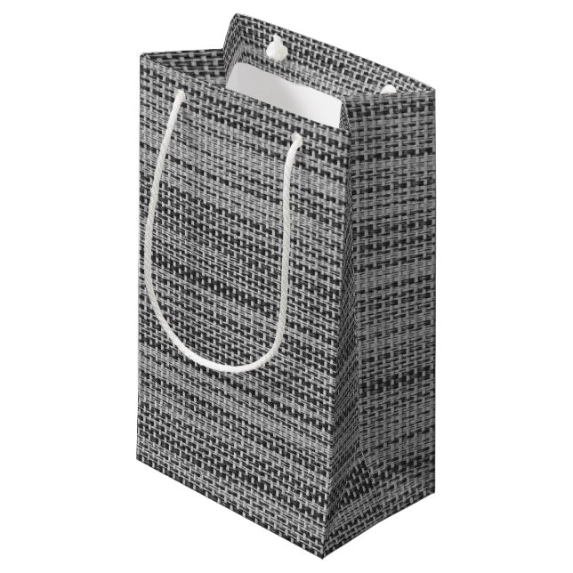 Sac Cadeau en Tissu Synthétique Gris (Devant Angle)