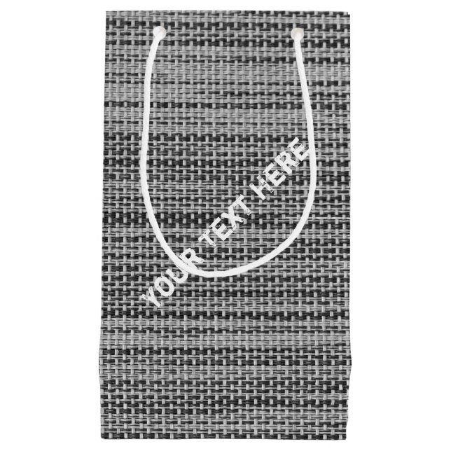 Sac Cadeau en Tissu Synthétique Gris avec Texte Pe (Devant)