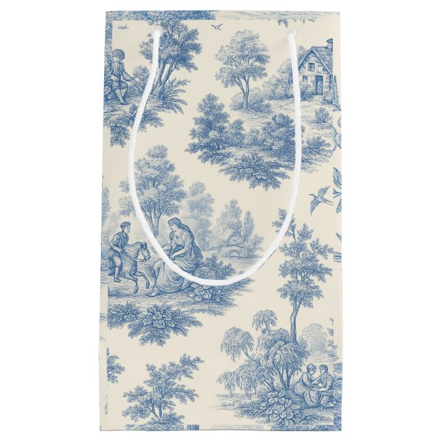 Sac cadeau en toile bleue (Devant)