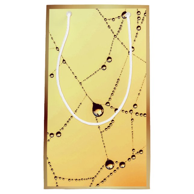 Sac cadeau en toile d'araignée jaune (Devant)