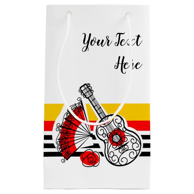 Sac Cadeau Espagnol Souvenirs Classic Stripe Texte petit (Devant)