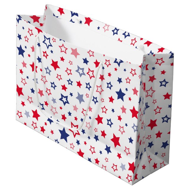 Sac cadeau Étoiles patriotiques (Devant Angle)