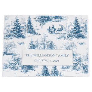 Sac cadeau familial personnalisé en toile de Noël