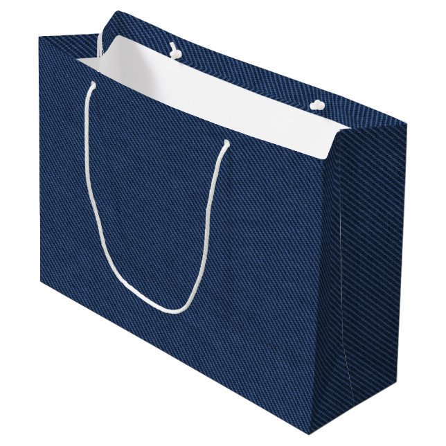 Sac cadeau Faux Blue Jeans Design moderne (Devant Angle)
