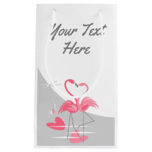 Sac Cadeau Flamant rose Aimer Grande Lune Votre Texte Petit