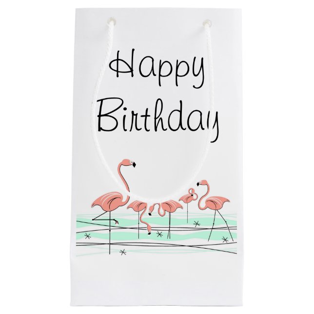 Sac Cadeau Flamant rose Ocean Group Joyeux anniversaire petit (Devant)