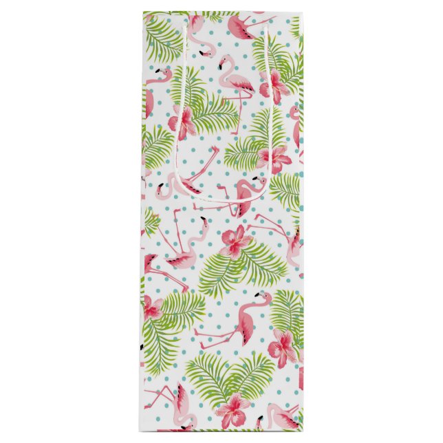 Sac cadeau Flamant rose Palm Vert (Devant)