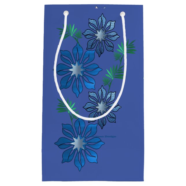 Sac cadeau Fleur Bleue (Devant)