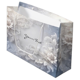Sac cadeau Floral Blanc