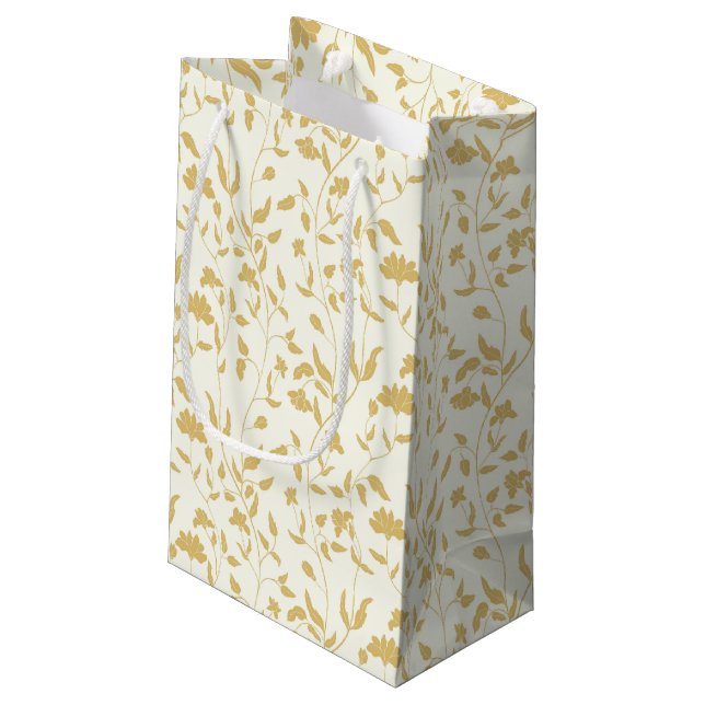 Sac cadeau Floral Crème et or (Dos Angle)
