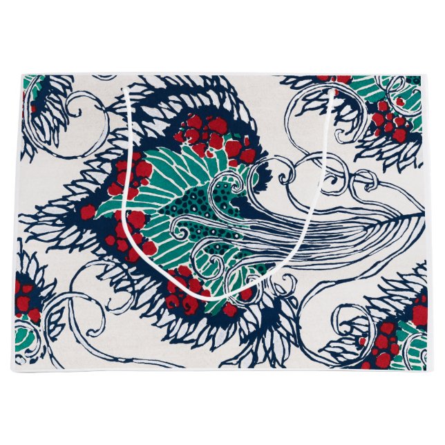 SAC CADEAU FLORAL D'IMPRESSION CHINOIS (Devant)