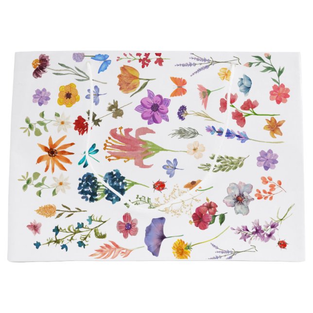 Sac cadeau floral élégant (Devant)
