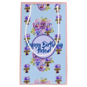 Sac Cadeau Floral Fleurs Ditsy Bleu Shabby Chic