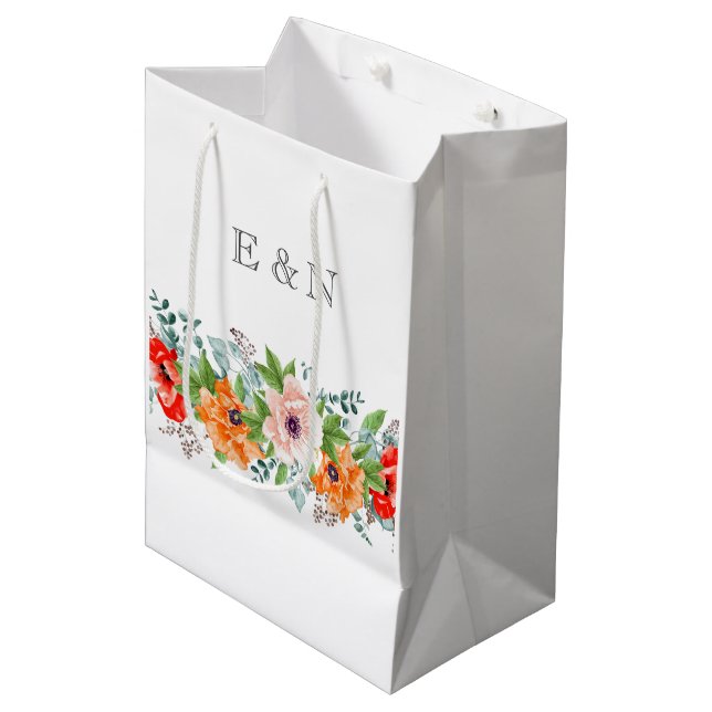 Sac cadeau Floral Moyen (Devant Angle)