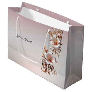 Sac cadeau floral rose décoratif