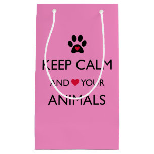 Sac Cadeau "Gardez votre calme et AIMEZ vos animaux” Petit sa